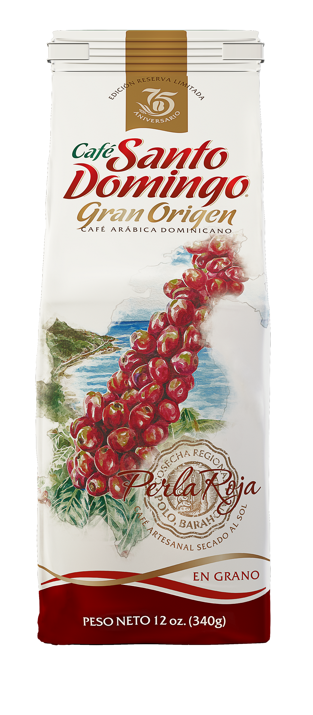 CAF&Eacute; SANTO DOMINGO GRAN ORIGEN PERLA ROJA GRANO